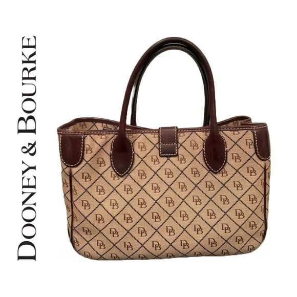 Dooney‎ & Bourke VINTAGE Signature Canvas And Leather Handbag - Picture 2 of 5